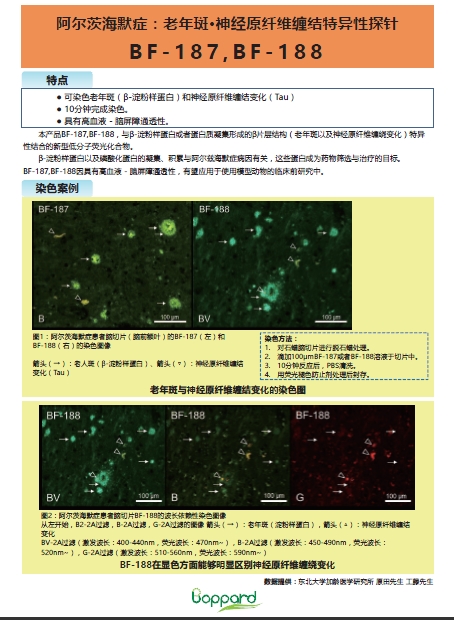 老年斑•神经原纤维缠结特异性探针BF-187，BF-188
