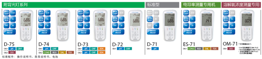 日本HORIBA掘场便携式酸碱浓度pH计D-71