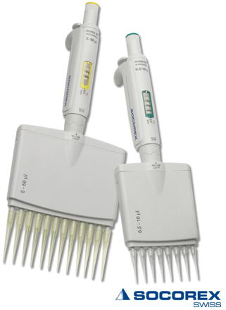 SOCOREX 可调容量移液器 855系列十二头精密微量移液器 0.5-10μl （855.12.010）