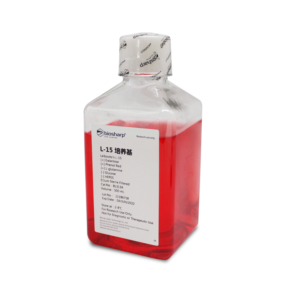 L-15培养基（含L-谷氨酰胺、丙酮酸钠、不含HEPES）