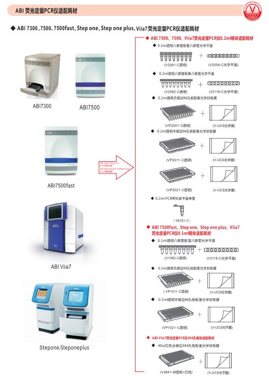 ABI PCR仪适配单管 0.1mlpcr平盖管 8联排V1082-C