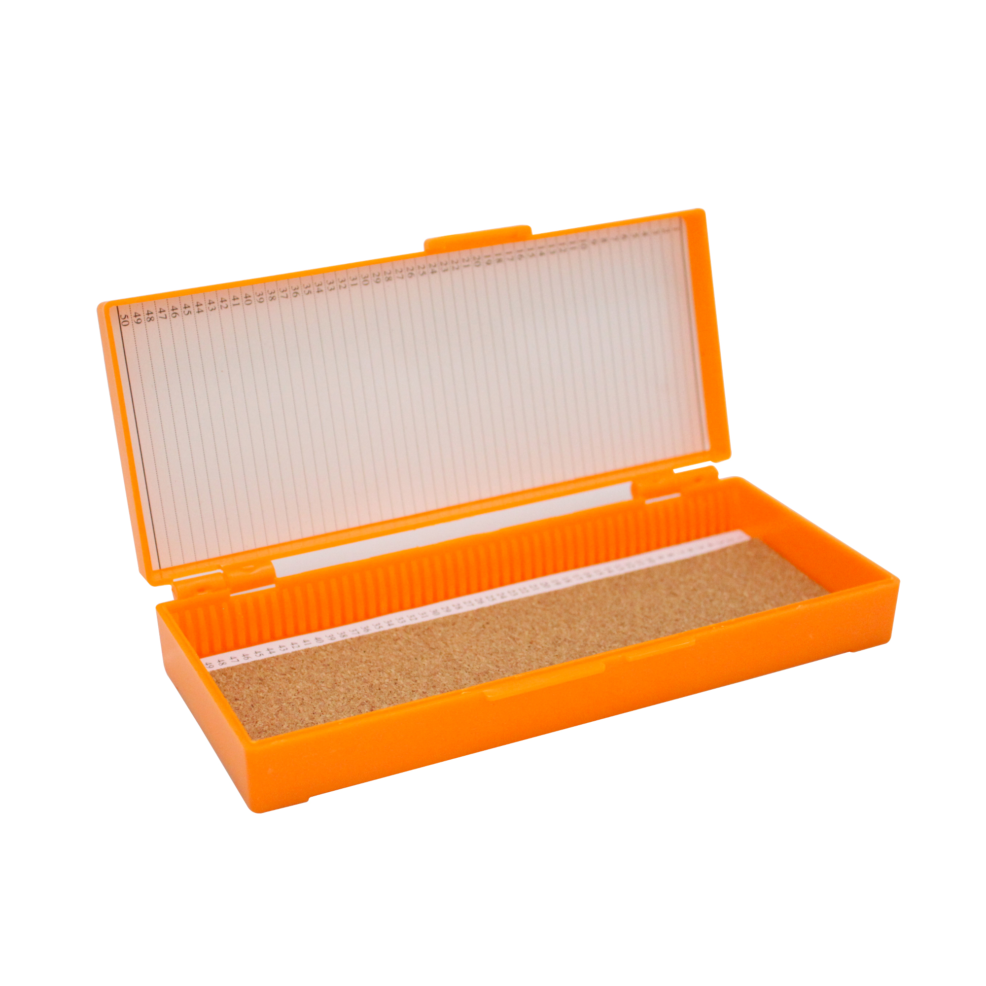 50片装载玻片存储盒,橘色